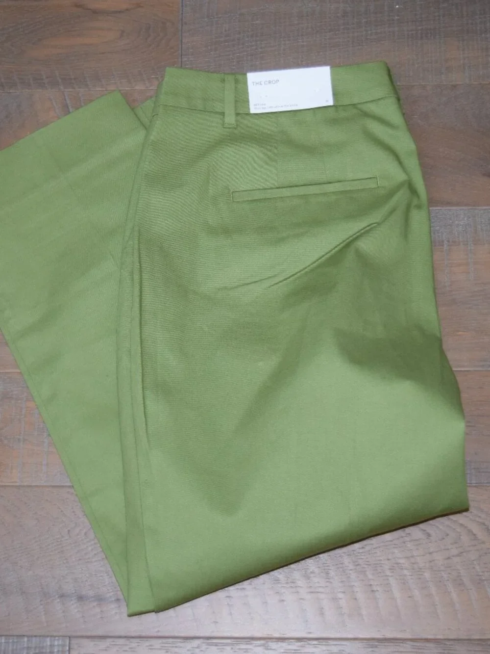 NWT Ann Taylor 12 The Crop Mid-Rise Slim Leg Ankle Chino Khaki Pants $90 V32 - Picture 2 of 3